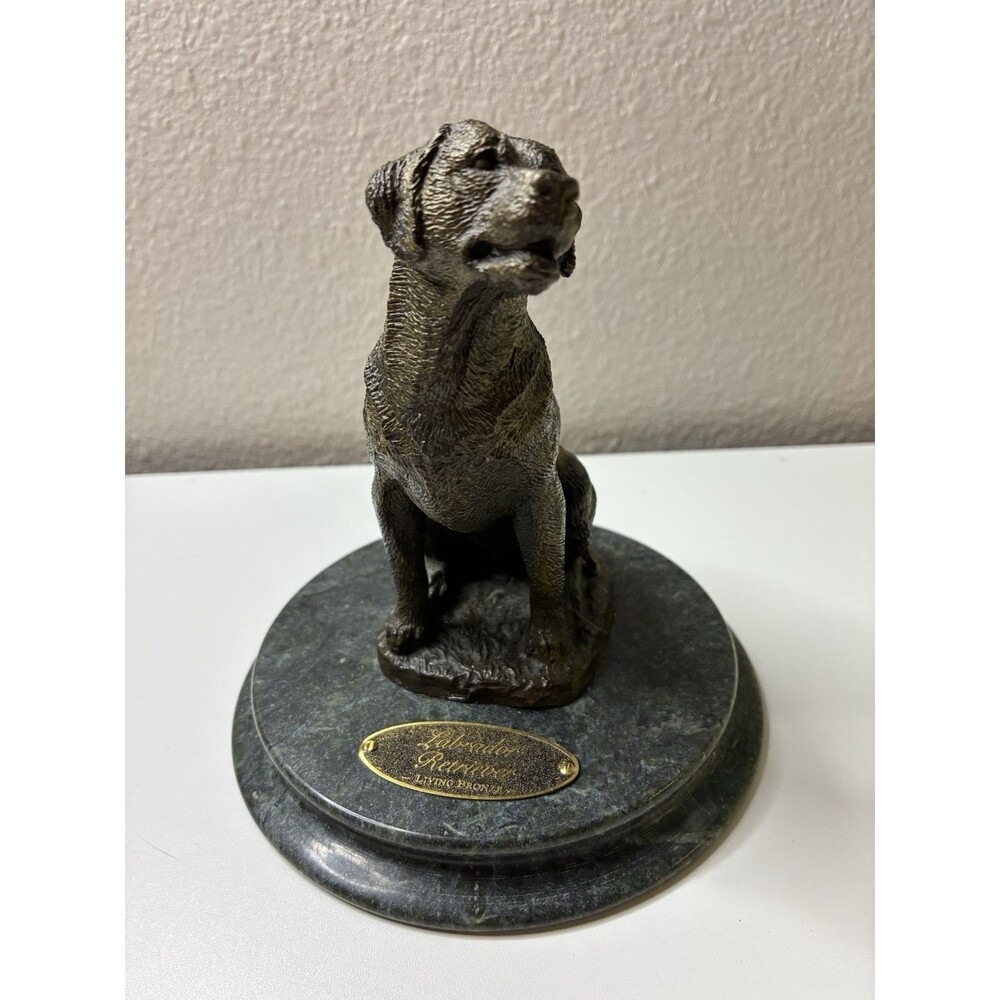 Vintage Living Bronze Labrador Retriever Sculpture Cast Bronze